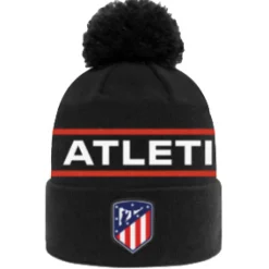 Hombre Atlético de Madrid GORRO NEGRO POMPóN